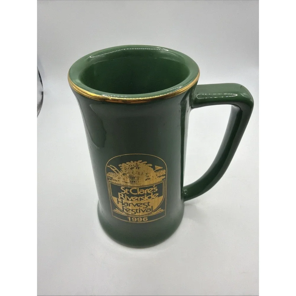 Collectible 1996‎ ceramic beer stein from St Clare's Riverside Harvest Festival